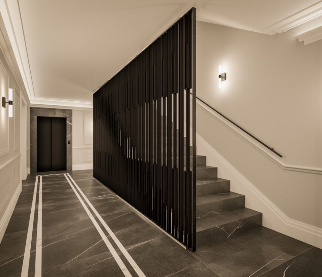 Haus Königswiese – Elegante Küche mit Steinarbeitsplatte