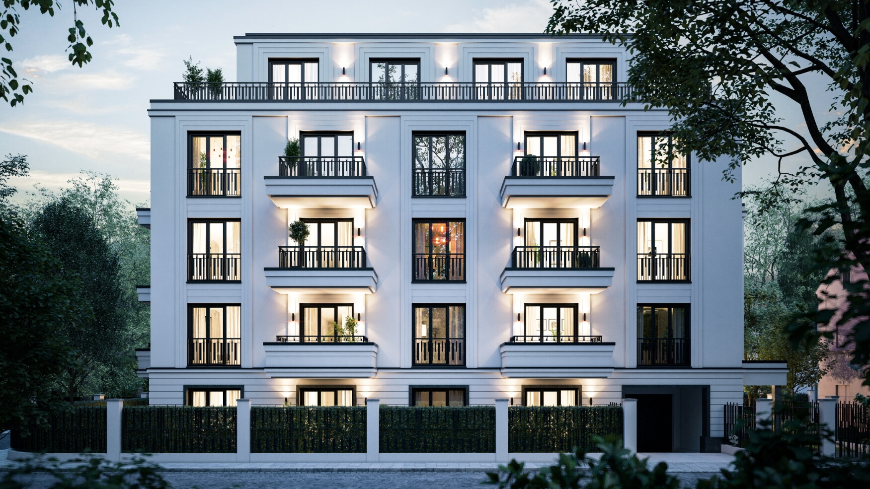 Haus Königswiese – Gebäudeansicht mit Terrassen und Balkonen