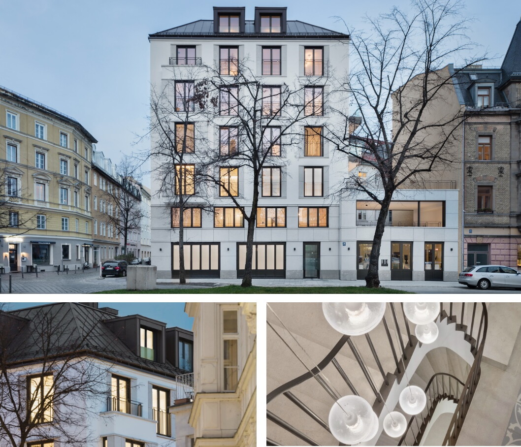 Sankt Anna – Wohnungsansicht mit Stuckelementen und bodentiefen Fenstern